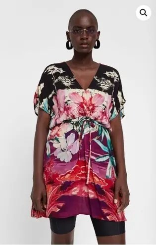 Desigual Kalawao tropical summer kimono style dress floral