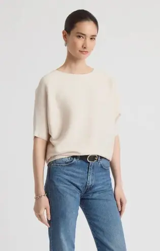 The Reset R label ribbed Short Sleeve Pullover Sz XS cream