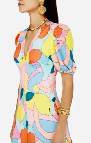 STAUD Mini Dress in Citrus Kaleidoscope NWT