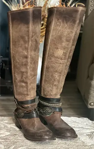 Freebird Distressed Brown Over the Knee Boots ASPEN Size 10