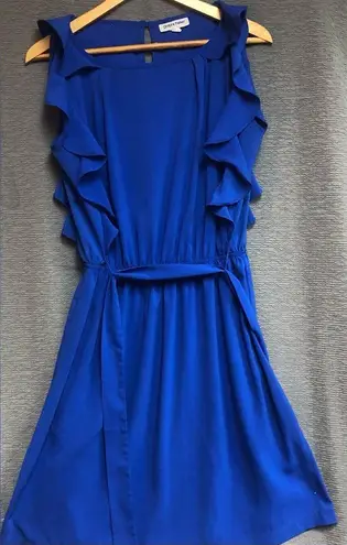 Shelby & Palmer size 8 royal bluish purple ruffled collar pleatedneckline