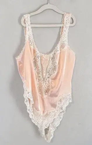 Vintage Satin Lace Body Suit Size M