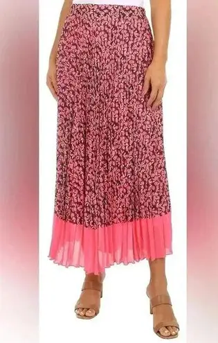 WD•NY WD.NY Floral Pleated Midi Skirt, Size Medium