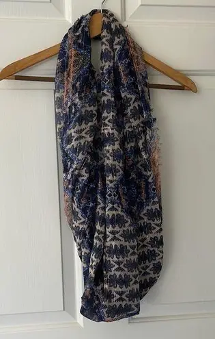 American Eagle Elegant Blue and Beige Infinity Scarf with hints of Shimmer