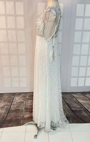 Sue Wong NWT white beaded pleated white lace formal gown size 0