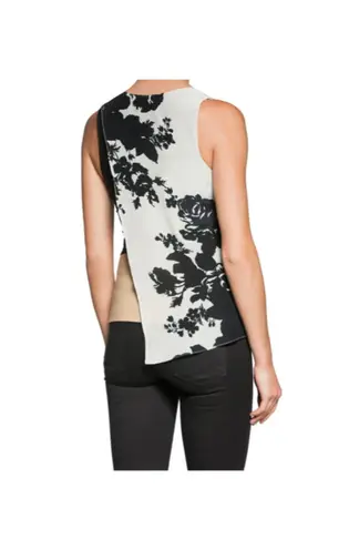 Bailey44 NWOT Zimbabwe top. Mint! Floral Silk, Knit And vegan Leather