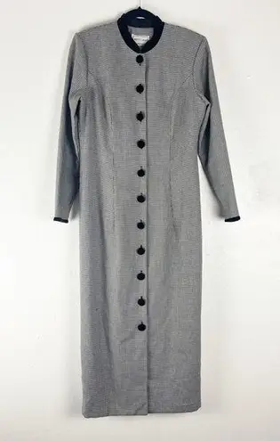 MISTY LANE Vintage Black And White Full Button Long Lined Blazer Dress, Size 10