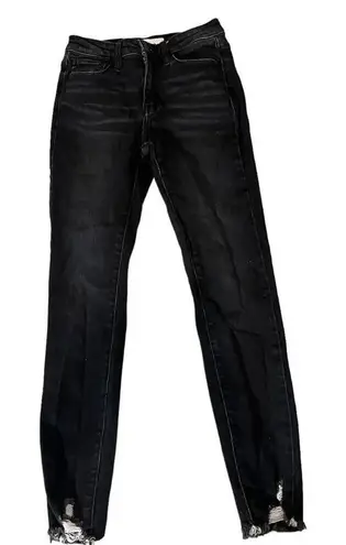 Kancan Black Shark Bite Skinny Jeans Size 3/25 Black