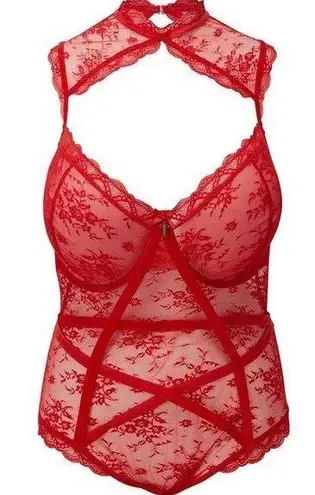 KILLSTAR Elegant Red Lace Bodysuit