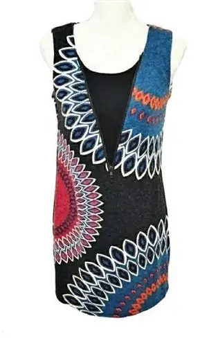 Aryeh Partial Zip Sleeveless Kaleidoscope Dress Size S