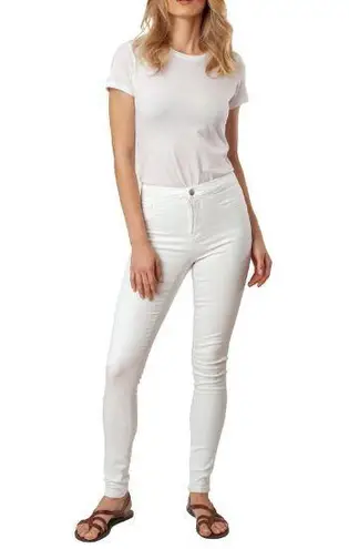 Cenia Convi Skinny Jeans-Size 14-White-Zippered Gusset-Body Shaping-Coastal