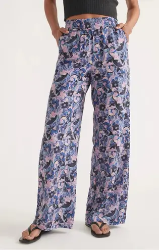 Marine layer Allison Trouser Wide Leg in Violet Watercolor Size XL - Image 1