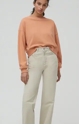 NWT Pull&Bear Crew Neck Sweatshirt Organic Cotton Orange Size M