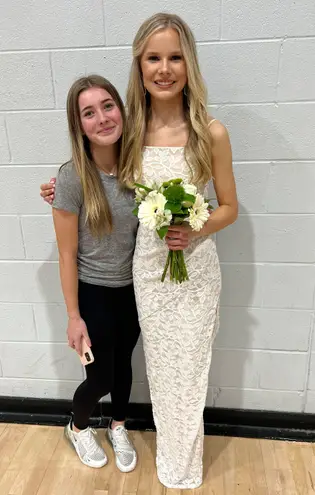 White Prom Dress With Slit Size XS