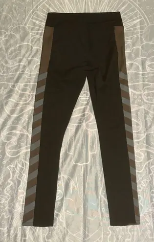 New Mix EUC Black and Brown Side Mesh Panel Leggings size medium