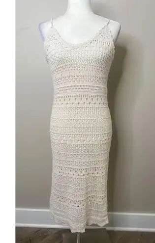 Freshman 1996 Dress M Boho Babydoll Y2K Fairy Cottagecore Crochet Maxi Sweater Size M