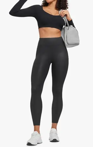 CRZ Yoga Butterluxe Women Matte Faux Leather Leggings with Back Pockets