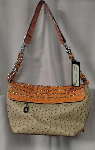 Jo Inc. Women's Beige/Orange Shoulder Bag Size S SKU 2049 Orange