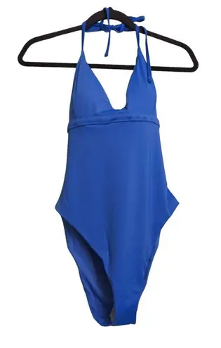 ANDIE The Lagos One Piece Blue Halter Adjustable Cheeky Bottom M New
