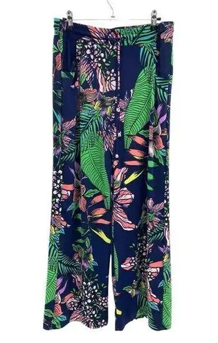 SANDIVA Tropical Swim Coverup Wideleg Pants Size‎ M Flowy Vacation Cruise Light Size M