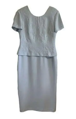 Donna Morgan Petites Women's Vintage Embroidered Formal Dress in Blue Size 10