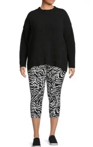 Terra & Sky New Women’s Zebra Print Capri Leggings Size 14W or 0X NWT