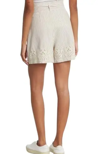 Johnny Was Women’s Ciana Embroidered High Waist Stripe Paper Bag Short size XS