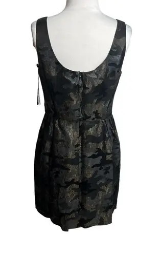 Anna Sui NWT  metallic camo print dress Sz 6 silver black bronze