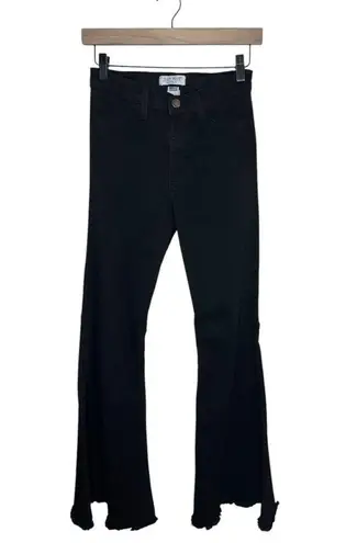 Judy Blue High Waist Raw Hem Flare Jeans Size 25 Black