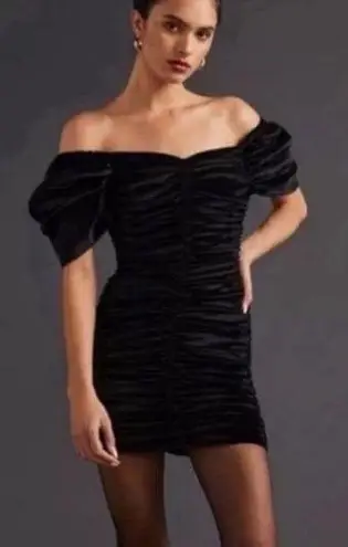 Hutch COPY - Anthro. brand velvet ruched puff sleeve cocktail dress New in pack…