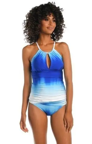 La Blanca Ocean Oasis Keyhole Tankini Top in Ocean Oasis Sapphire Size 12