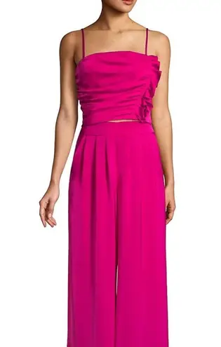 Ramy Brook Estelle Ruched Satin Crop Top Sz 10 NEW