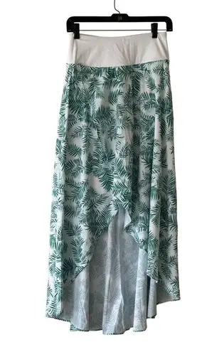 Halara Tropical Leaf Print High-Low Maxi Skirt With Built-In Shorts Palm Print S