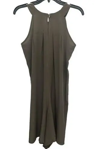 Adele Fado Silk Romper Size 42 Pleated Top Keyhole Halter Neck Made In Italy Brown