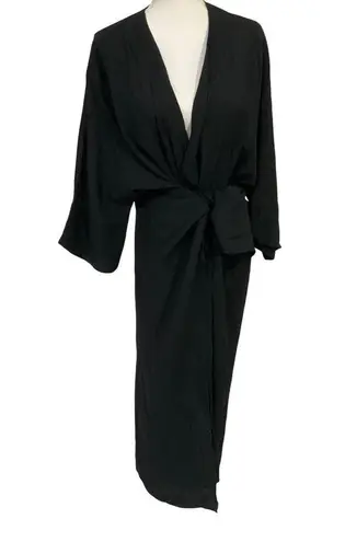 HAIGHT. Knot Dress in Black Medium New Womens 2 pc Set Sarong Kimono
