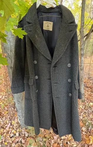 Vtg 50s Alpacuna Wool Coat Women's M Gray Double Breasted ILGWU Union Made USA Size M