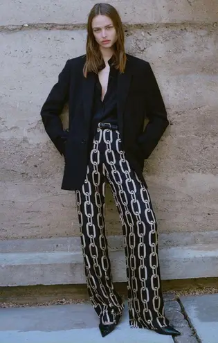 NWOT NILI LOTAN Germaine printed silk straight pants Size 0