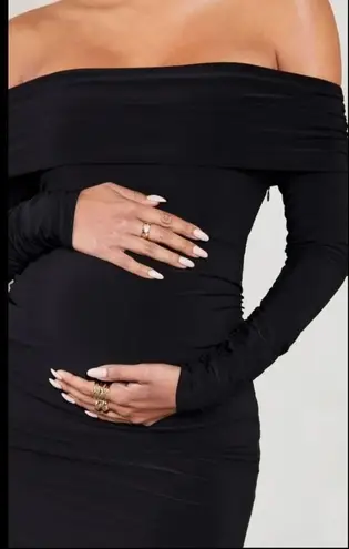 NWT CLUB L LONDON KayleeBlack Ruched Strapless Long