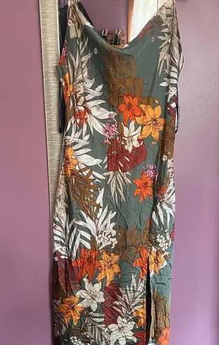 Paper Heart Floral Maxi Dress with Tropical Print