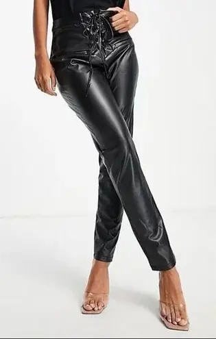 Missguided Pleather Lace Up Pants