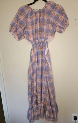 Likely Likeyly Payson Side Cutout Plaid Midi Dress