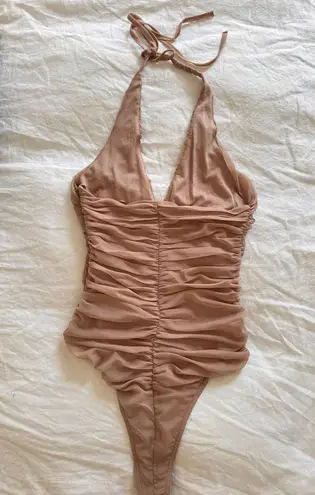 ZARA Draped Tulle Bodysuit