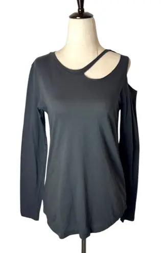 LNA Shirt Women XS Gray Cotton Cut Out Neckline Lightweight Tee Punk Athleisure