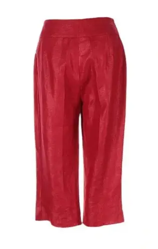 Longchamp  Linen High Rise Cropped Pants Red Size 36 NWT - Image 4