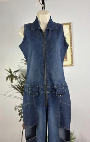 Neeso Jeans Junior 11 Summer Jumpsuit Sleeveless Blue Flare Leg Cutout Y2K Fairy Size undefined