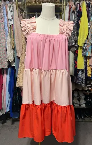 Pink sleeveless Square Neck Sundress Size 1X