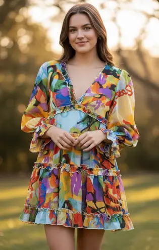 Truth NYC Multicolor Ruffle Women’s Dress size S