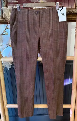W By Worth NWT Brown Plaid Professional Trousers ~ Size 4 💚🍄 - Image 1