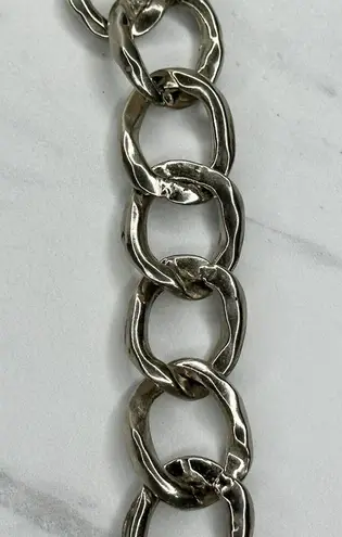 The Bar Chunky Silver Tone Metal Chain Link Belt Size XS Small S