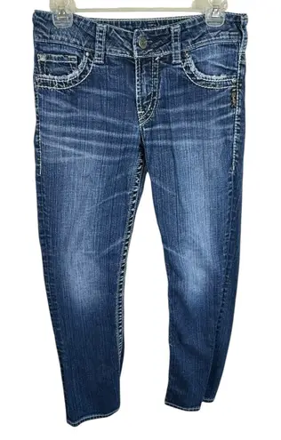 Silver Jeans Cotton Suki Capri Medium Wash Low Rise Cropped Jean Capris Size 27